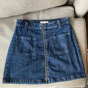 Madewell Size 27 Denim A-line Zip Mini Skirt Skirt
